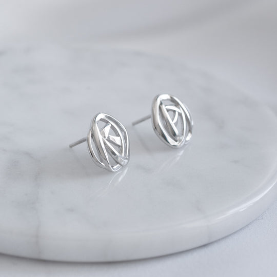 Greta Sterling Silver Circle Stud Earrings
