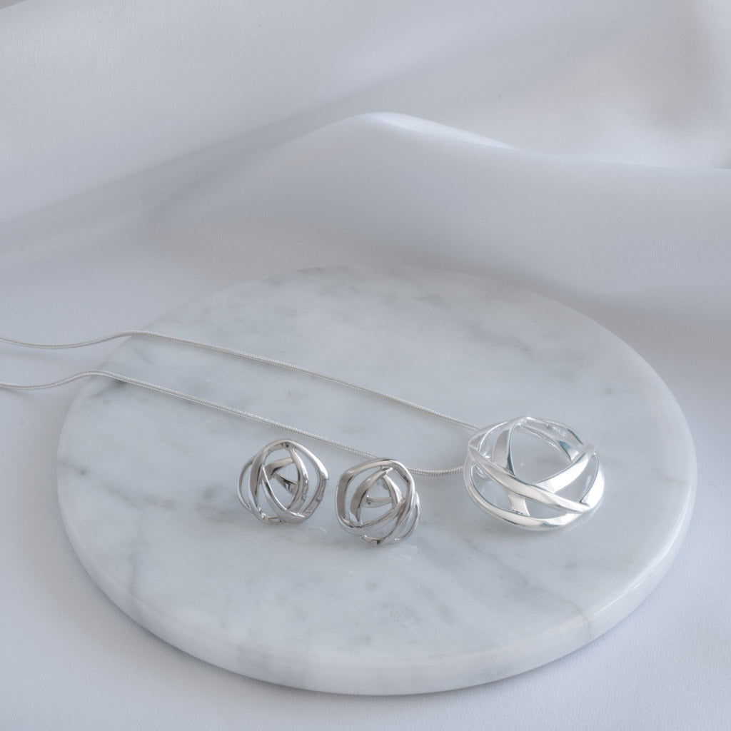 Greta Sterling Silver Circle Stud Earrings