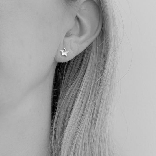 Sterling Silver Star Stud Earrings