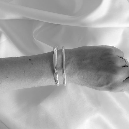 Classic Solid Sterling Silver Bangle  4mm