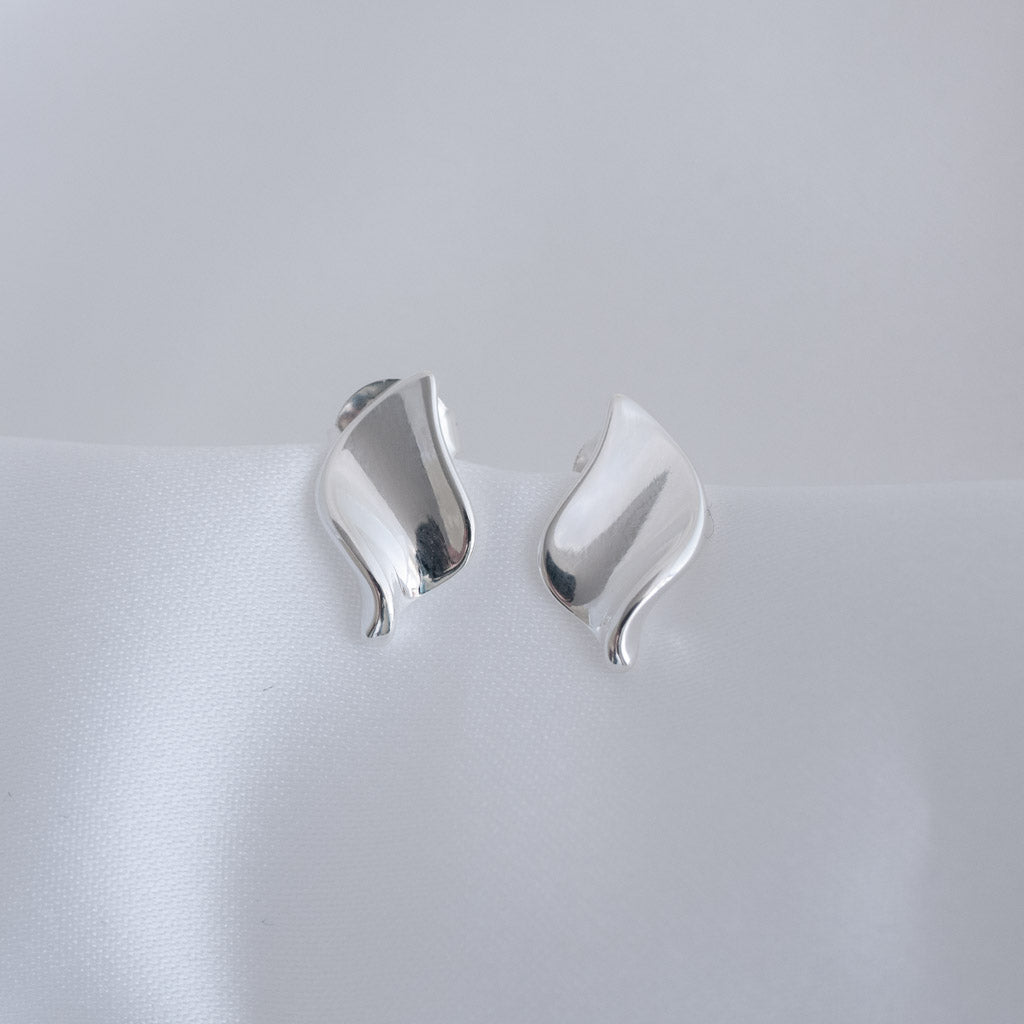 Sterling Silver Helena Small Petal Stud Earrings