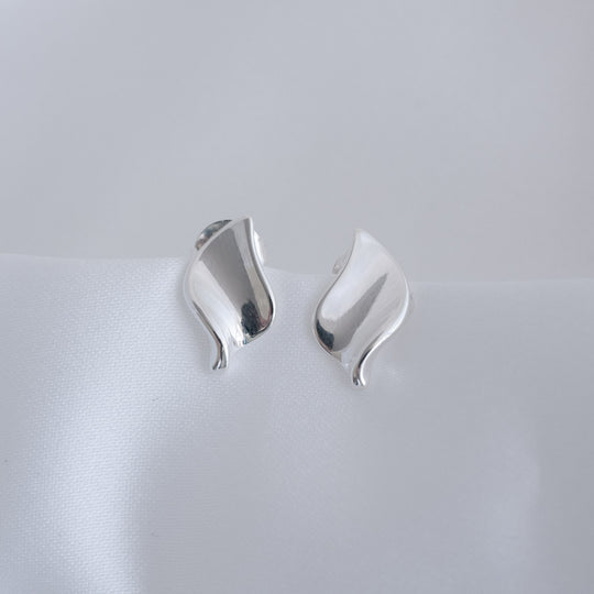 Sterling Silver Helena Small Petal Stud Earrings
