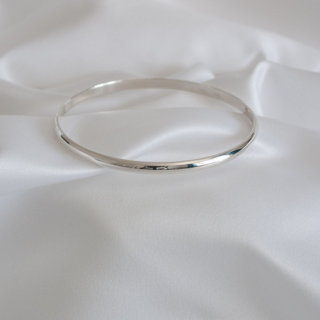 Classic Solid Sterling Silver Bangle  4mm
