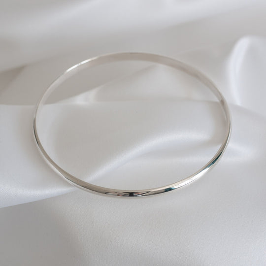 Classic Solid Sterling Silver Bangle  4mm