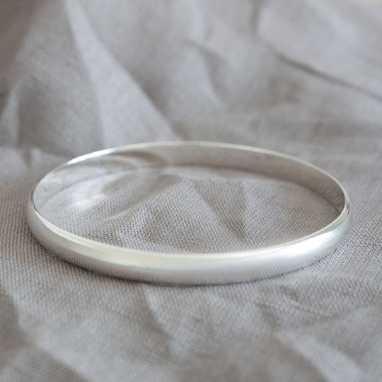 Classic Solid Sterling Silver 6mm Round Court Bangle