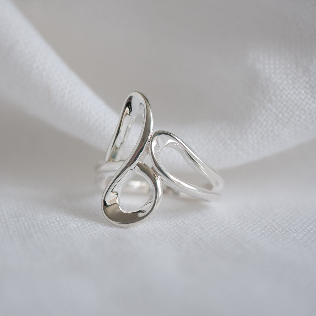 Tia Sterling Silver Abstract Ring – Tulip Jewellery