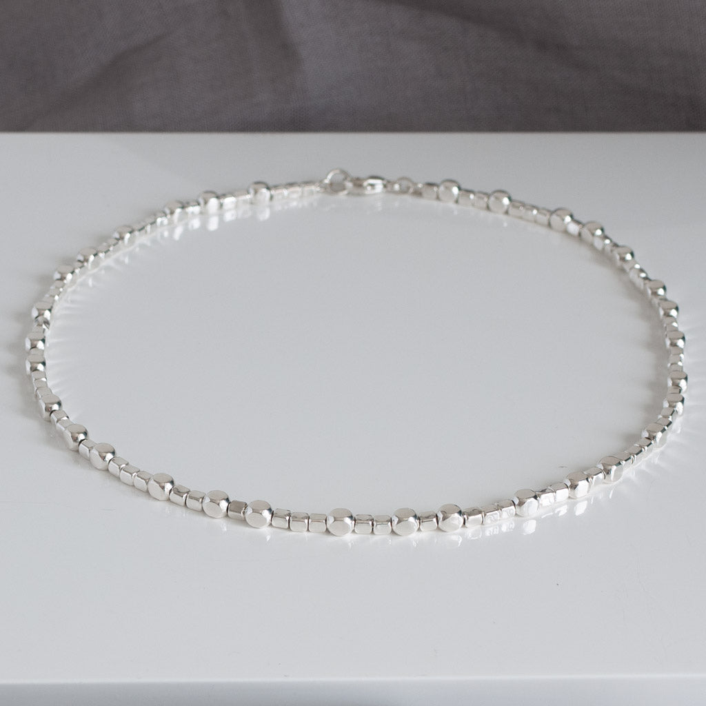 Endless Cubes Sterling Silver Cubes Choker Necklace