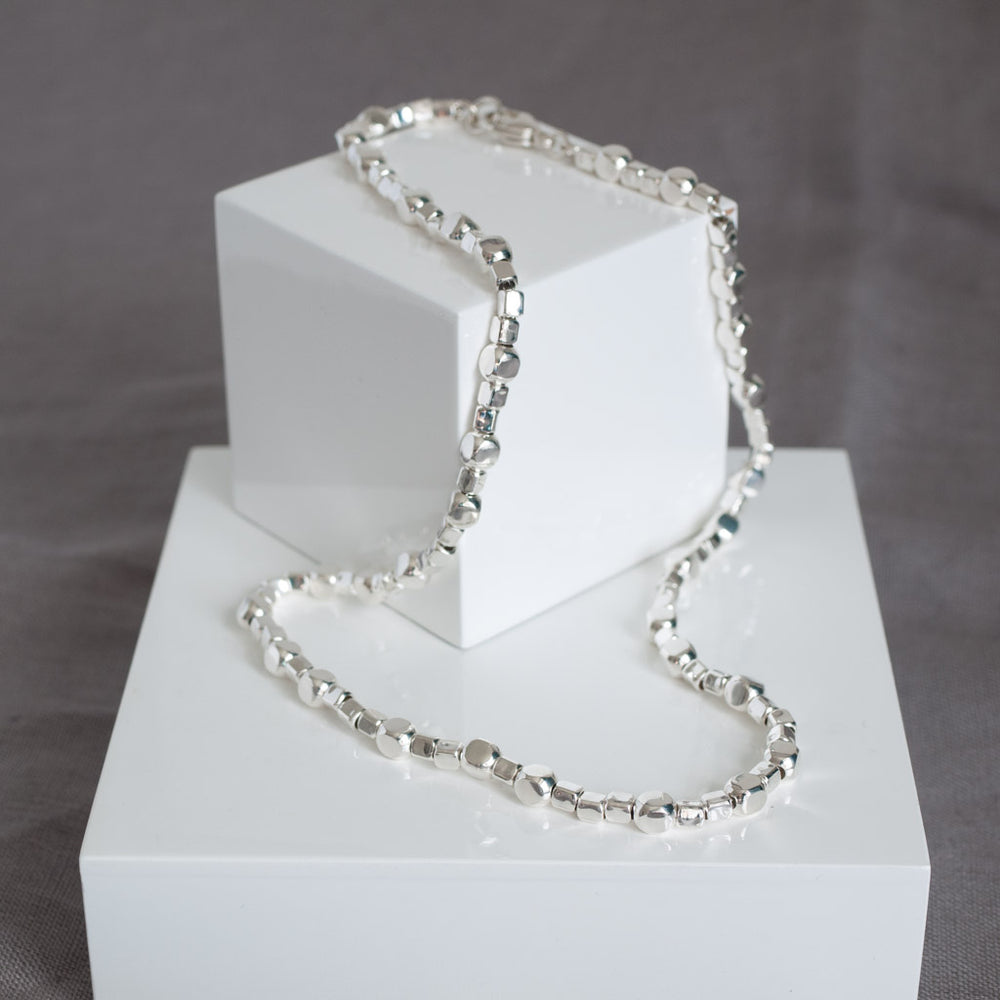 Endless Cubes Sterling Silver Cubes Choker Necklace