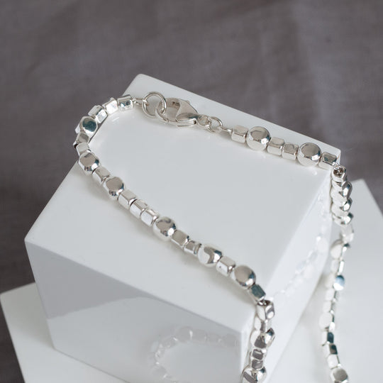 Endless Cubes Sterling Silver Cubes Choker Necklace