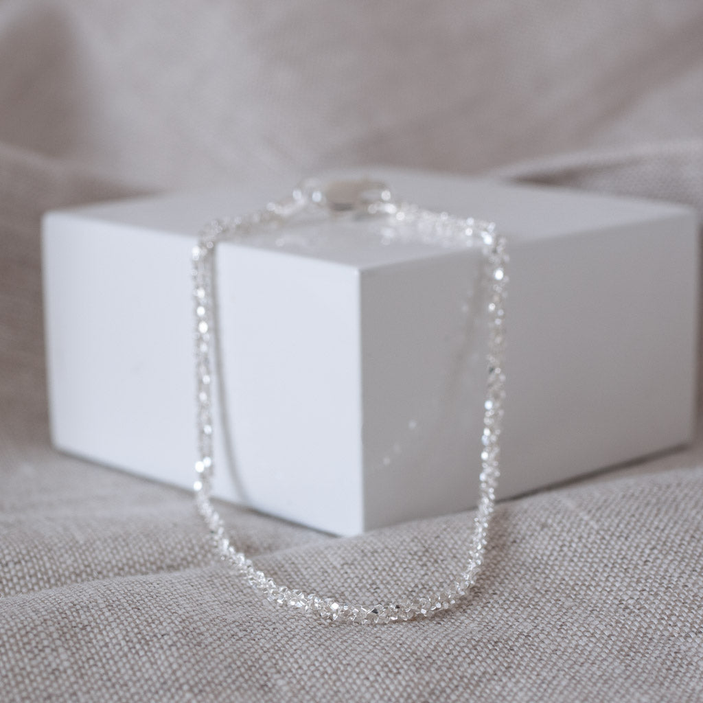 Stardust Sparkly Sterling Silver Chain Bracelet