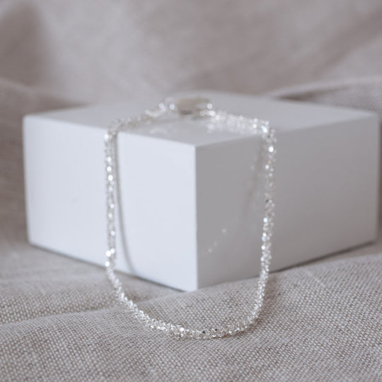 Stardust Sparkly Sterling Silver Chain Bracelet