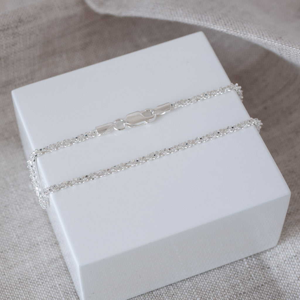 Stardust Sparkly Sterling Silver Chain Bracelet