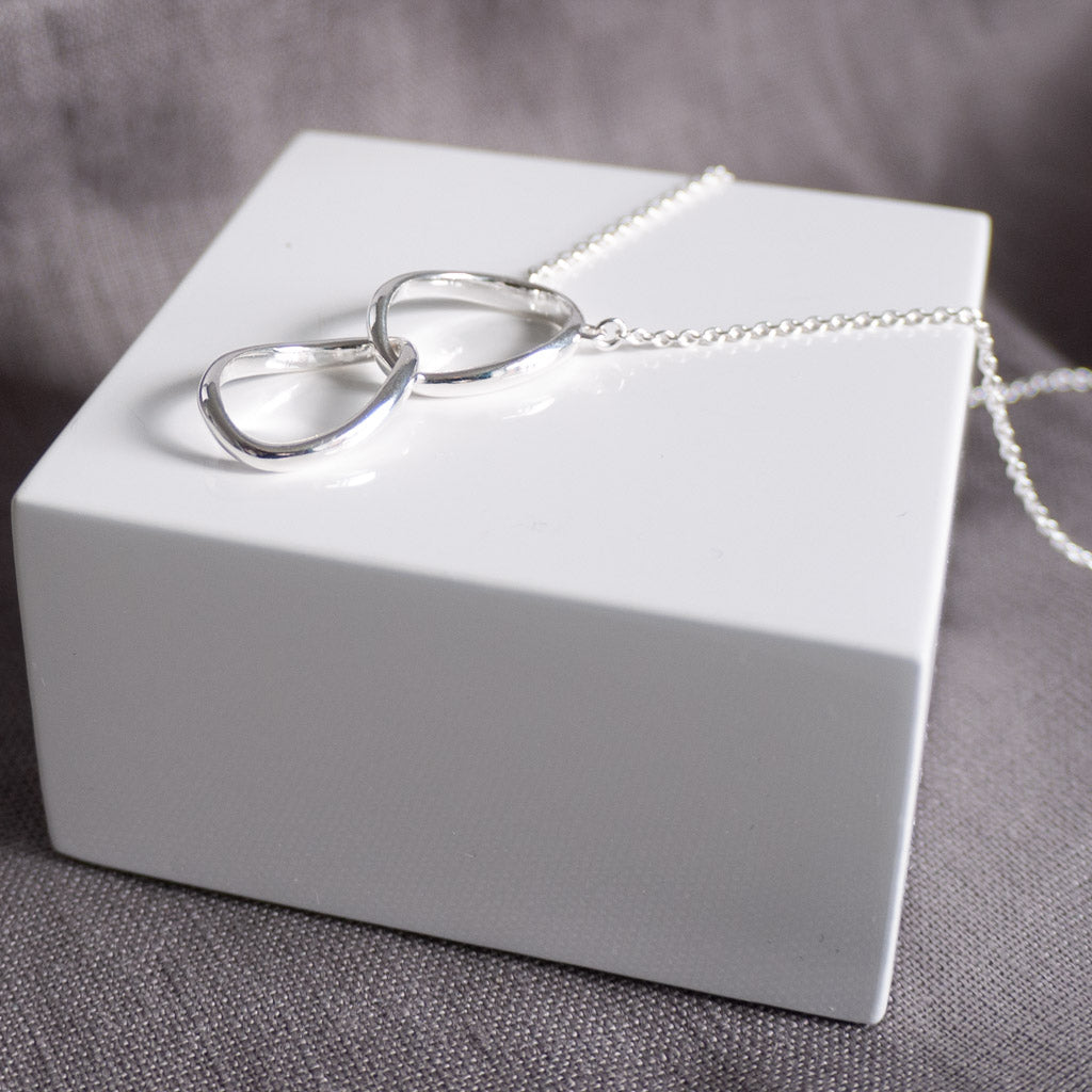 Simone Sterling Silver Double Oval Necklace