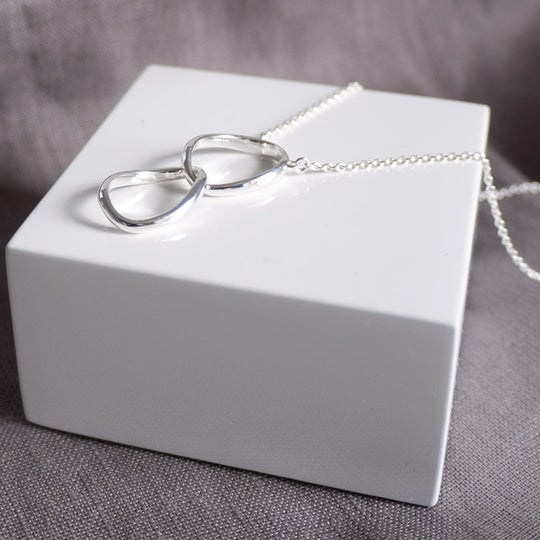 Simone Sterling Silver Double Oval Necklace