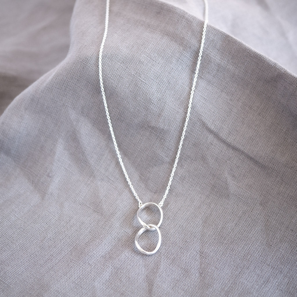 Simone Sterling Silver Double Oval Necklace