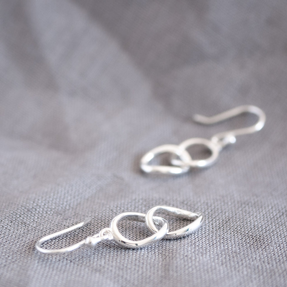 Simone Sterling Silver Double Oval Drop Earrings