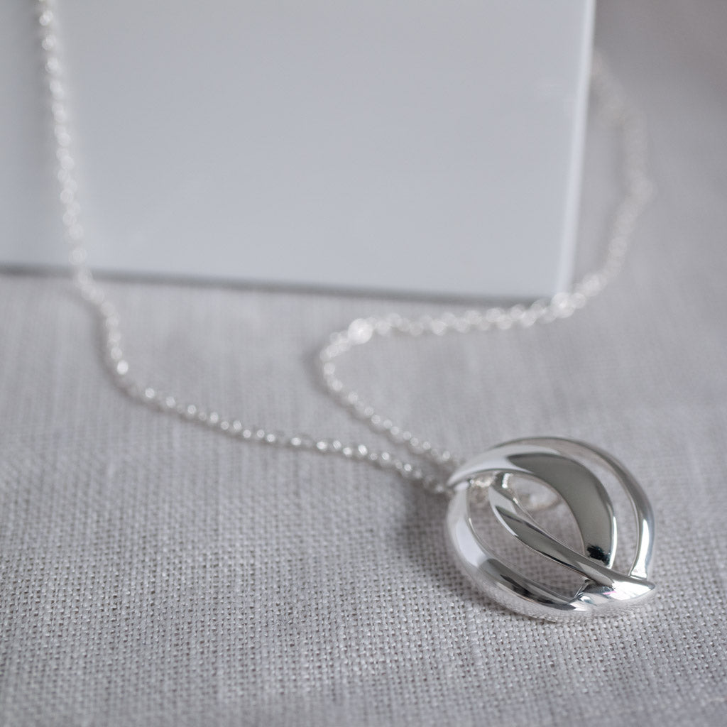 Maeve Sterling Silver Abstract Circle Pendant Necklace