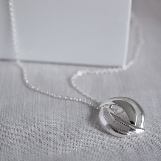 Maeve Sterling Silver Abstract Circle Pendant Necklace