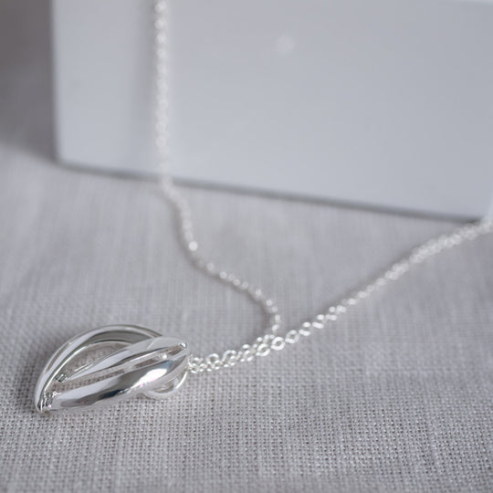Maeve Sterling Silver Abstract Circle Pendant Necklace
