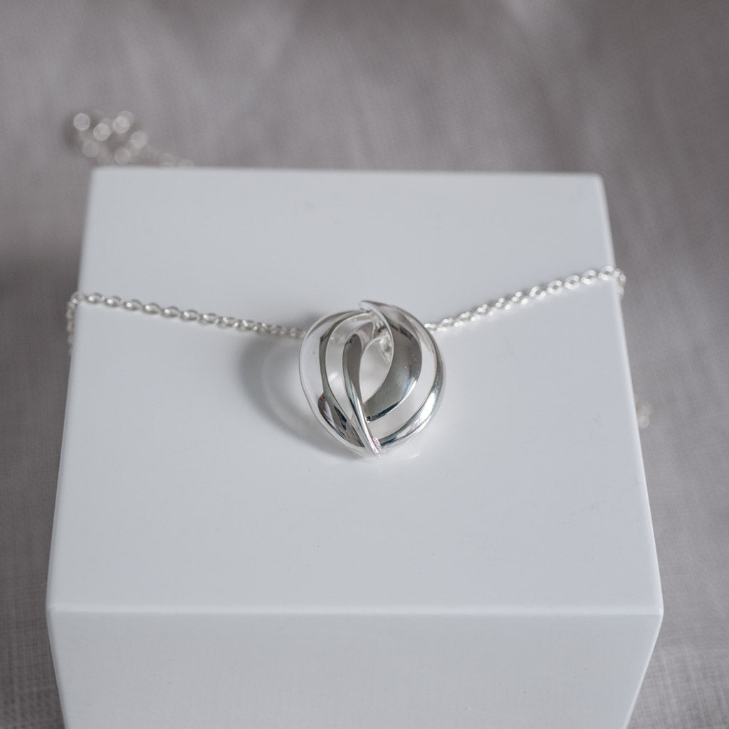 Maeve Sterling Silver Abstract Circle Pendant Necklace