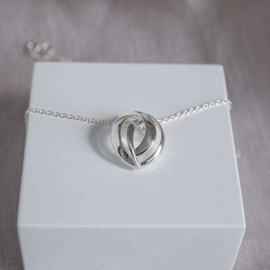 Maeve Sterling Silver Abstract Circle Pendant Necklace