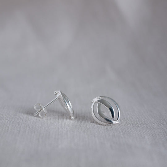 Maeve Sterling Silver Abstract Circle Stud Earrings