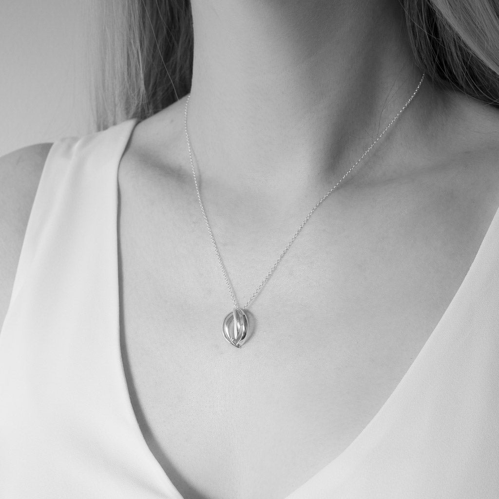 Maeve Sterling Silver Abstract Circle Pendant Necklace