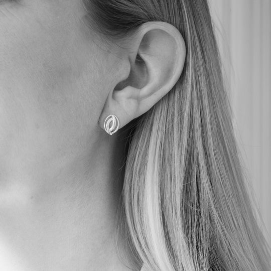 Maeve Sterling Silver Abstract Circle Stud Earrings