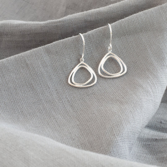 Sterling Silver Triangle Drop Earrings