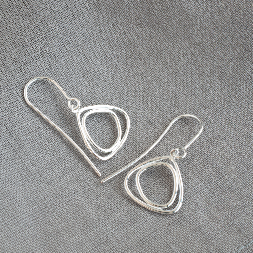 Sterling Silver Triangle Drop Earrings