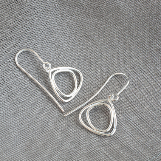 Sterling Silver Triangle Drop Earrings