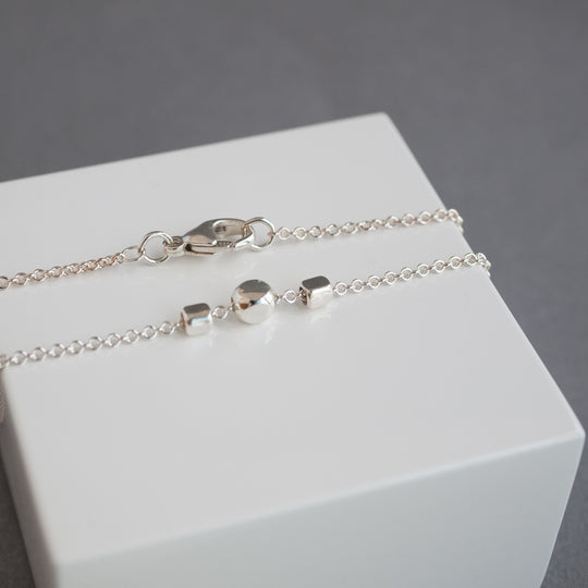 Sterling Silver Trio Cubes Necklace