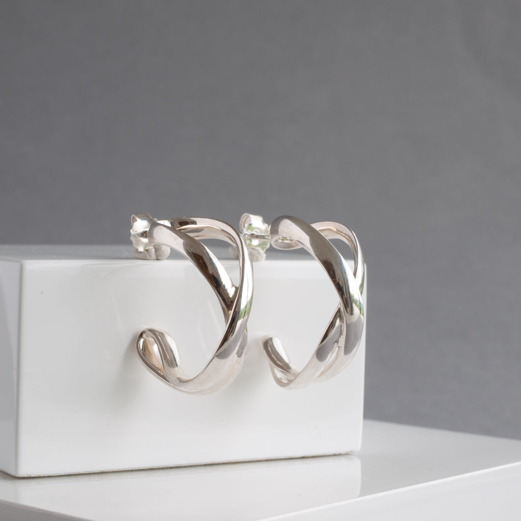 Sterling Silver Statement Infinity Hoop Earrings