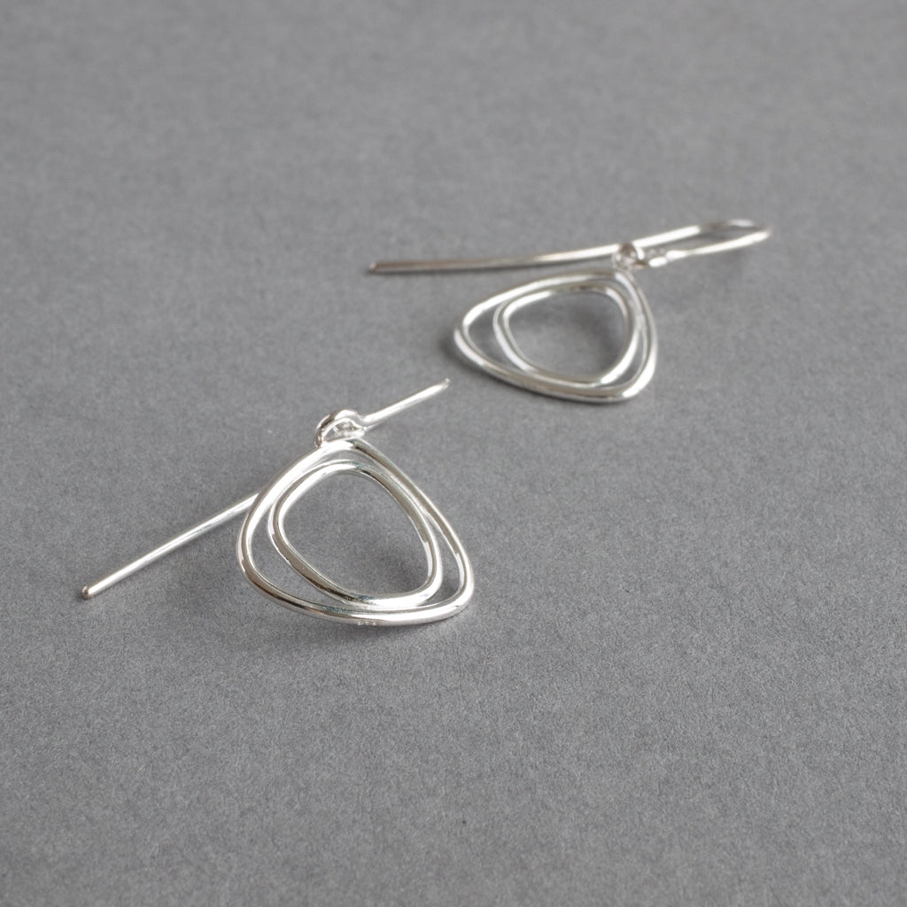 Sterling Silver Triangle Drop Earrings