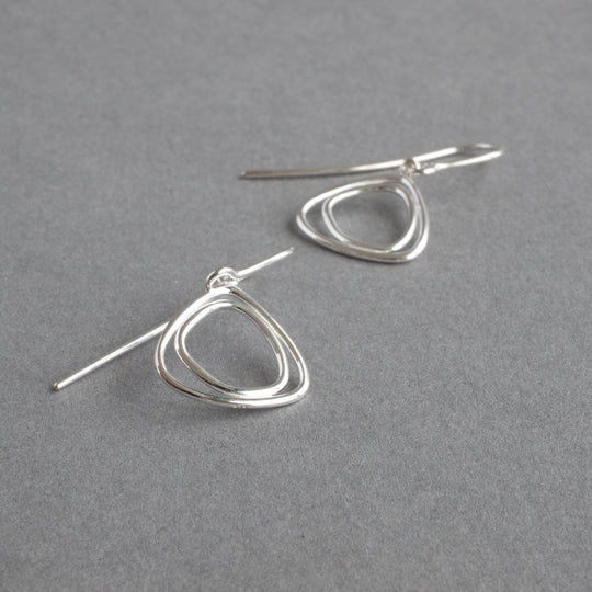 Sterling Silver Triangle Drop Earrings