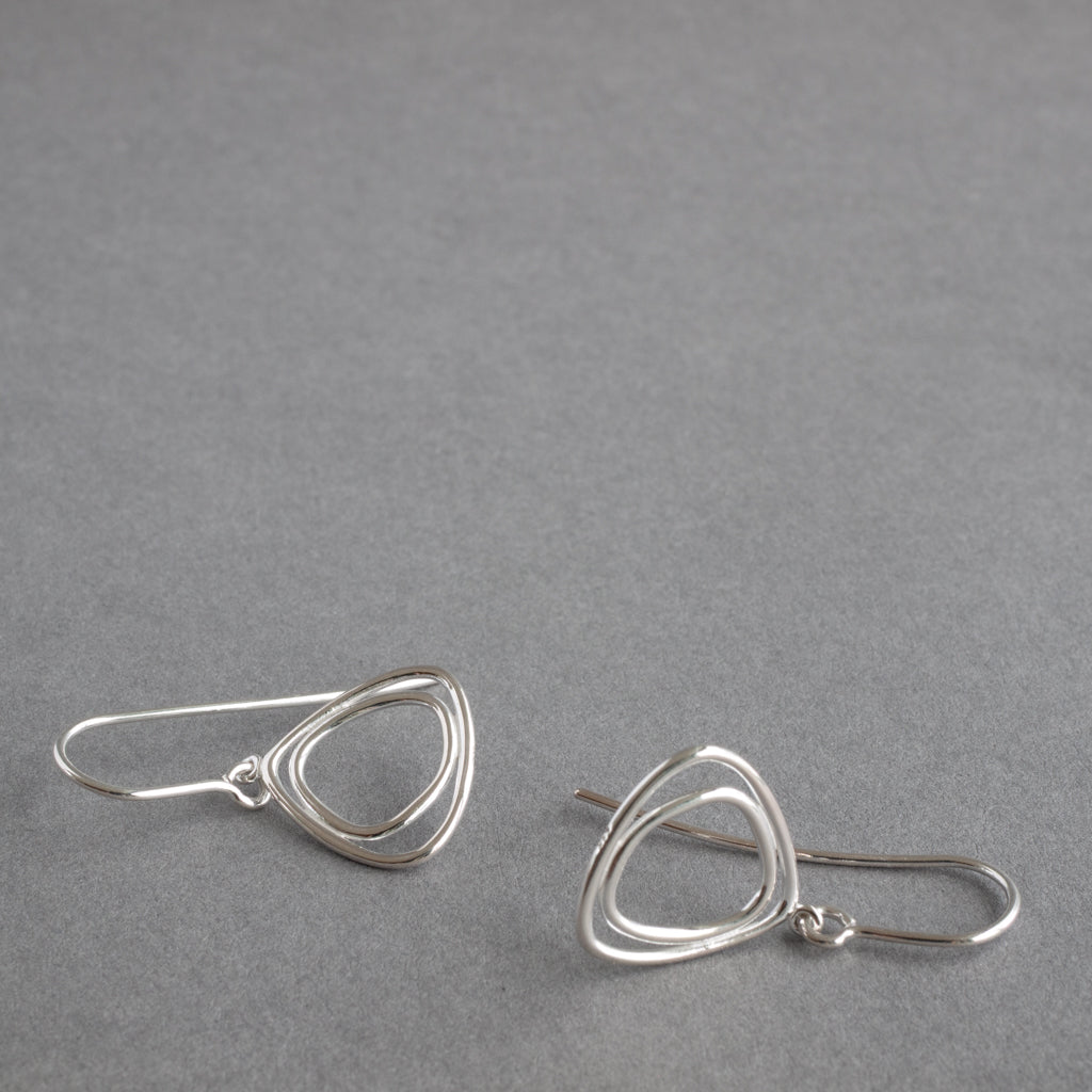Sterling Silver Triangle Drop Earrings