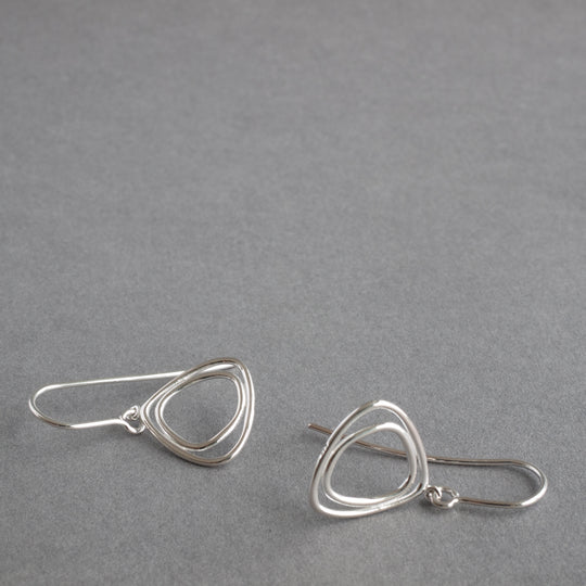 Sterling Silver Triangle Drop Earrings