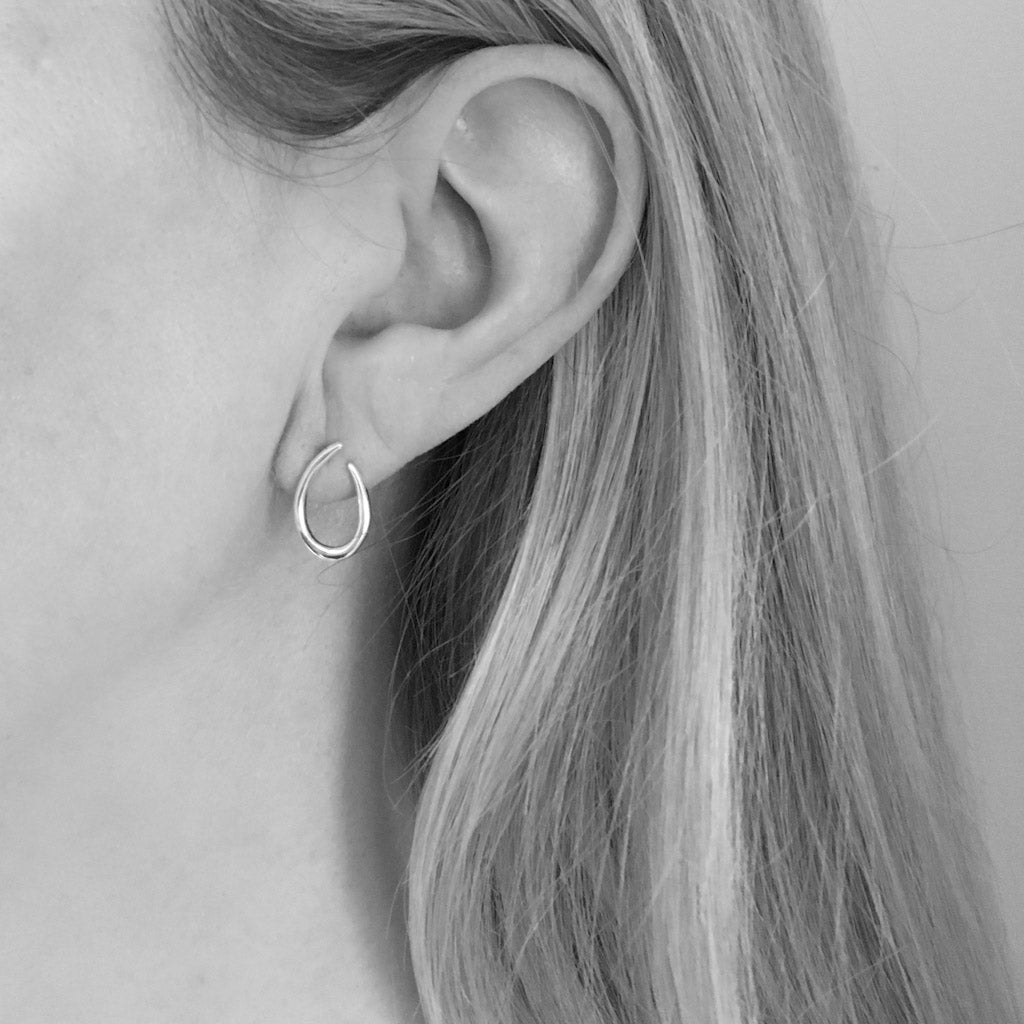 Paloma Sterling Silver Curved U Shape Stud Earrings