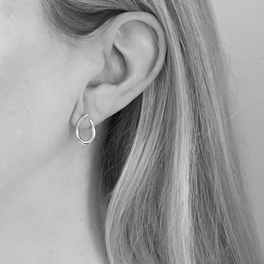 Paloma Sterling Silver Curved U Shape Stud Earrings