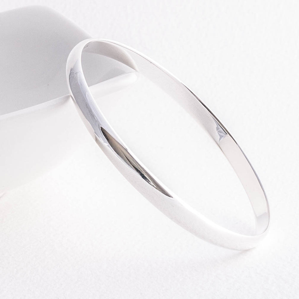 Classic Solid Sterling Silver 6mm Round Court Bangle