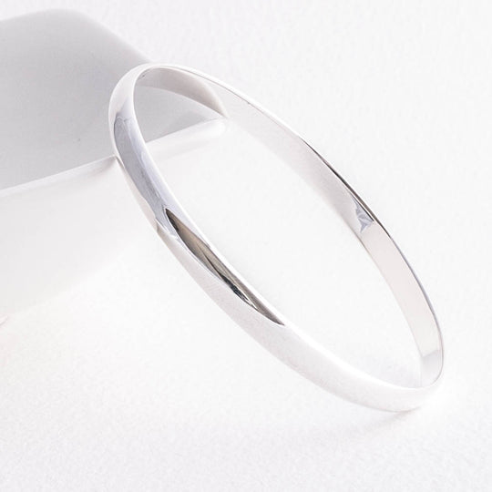 Classic Solid Sterling Silver 6mm Round Court Bangle