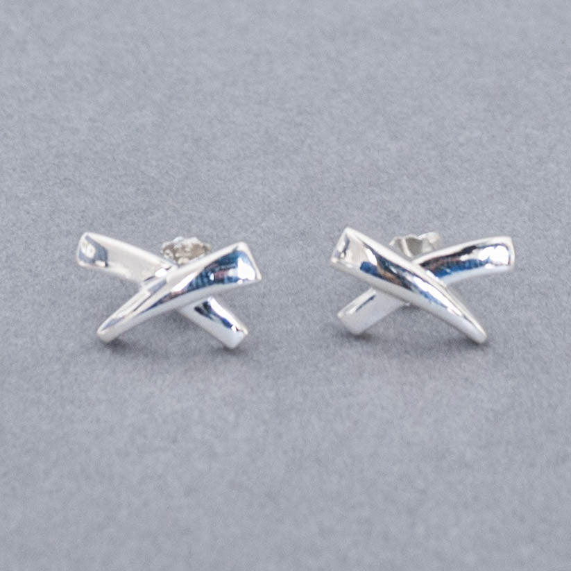 Sterling Silver Kiss Stud Earrings
