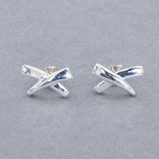 Sterling Silver Kiss Stud Earrings