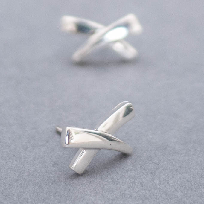 Sterling Silver Kiss Stud Earrings