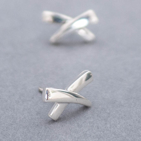 Sterling Silver Kiss Stud Earrings