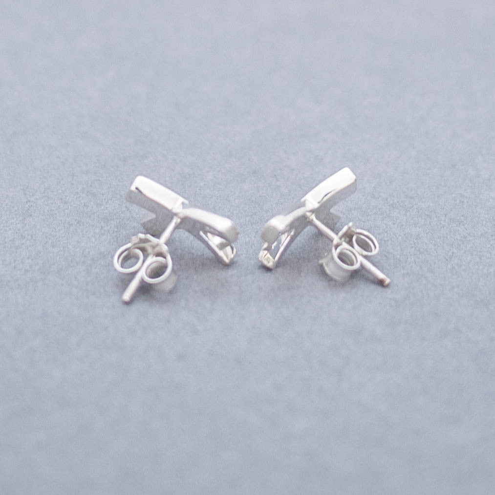 Sterling Silver Kiss Stud Earrings
