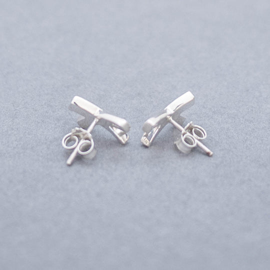 Sterling Silver Kiss Stud Earrings