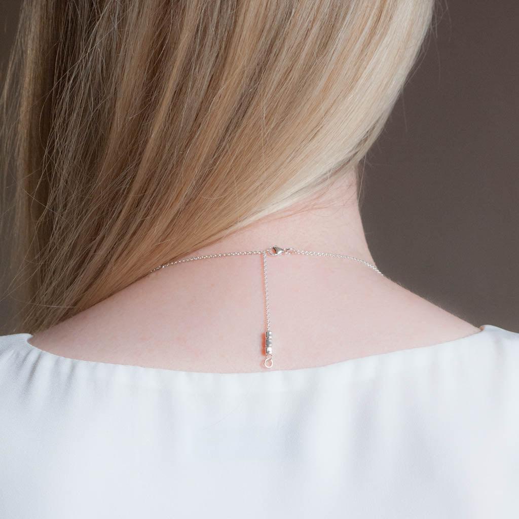 Endless Sterling Silver Cube Long Station Necklace