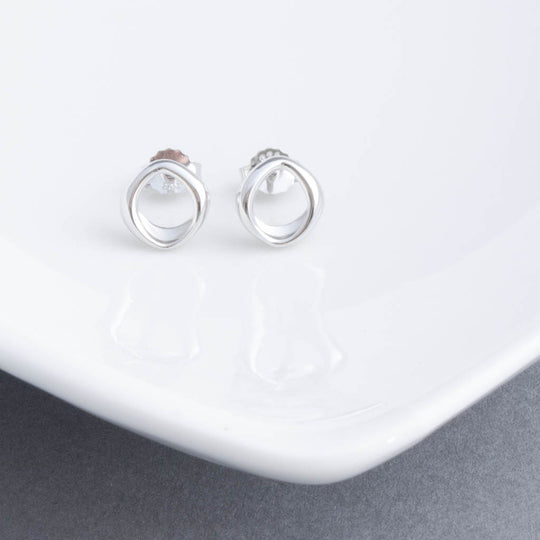 Sterling Silver Giselle Cushion Small Stud Earrings