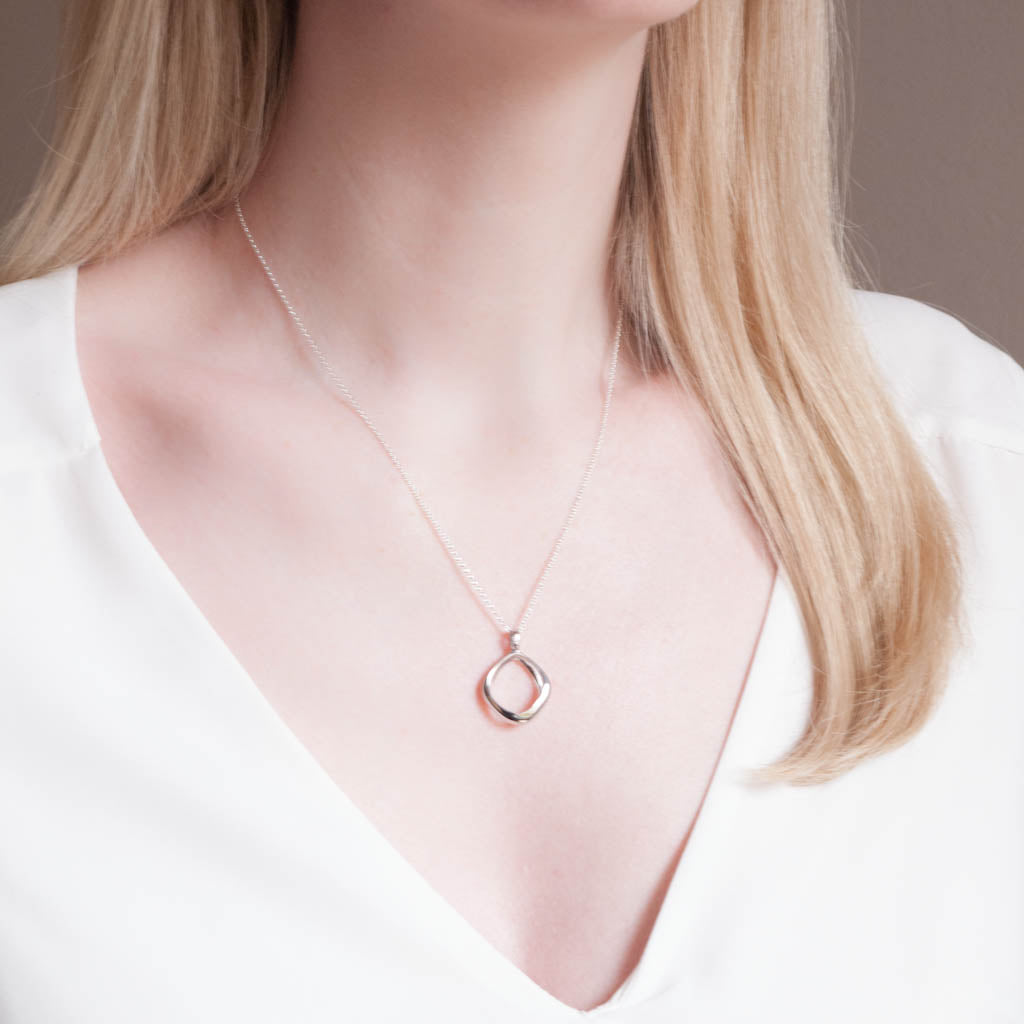 Sterling Silver Giselle Cushion Pendant Necklace
